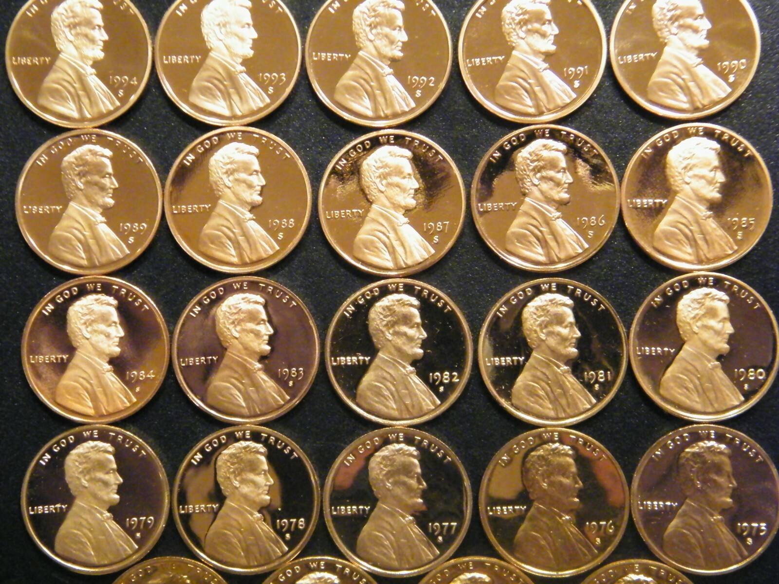 1975~1995 S Lincoln Penny Choice ~ Gem Proof Run 21 Coin Decade Set US Mint Lot