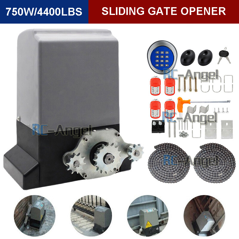 4400lbs Electric Automatic Sliding Gate Opener Motor APP+Keypad+4 Remote Control