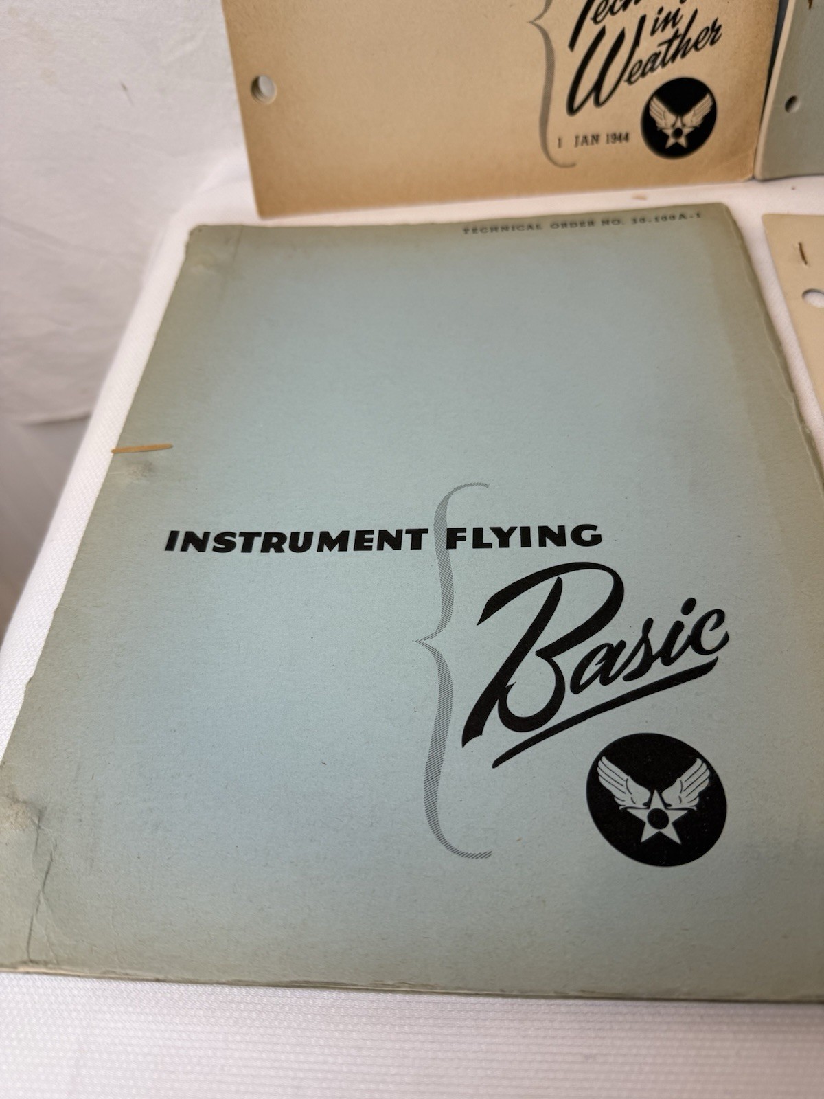 Vintage Set Of WW2 USAAF Flight Training Manuals (6) and More, 1943-1944
