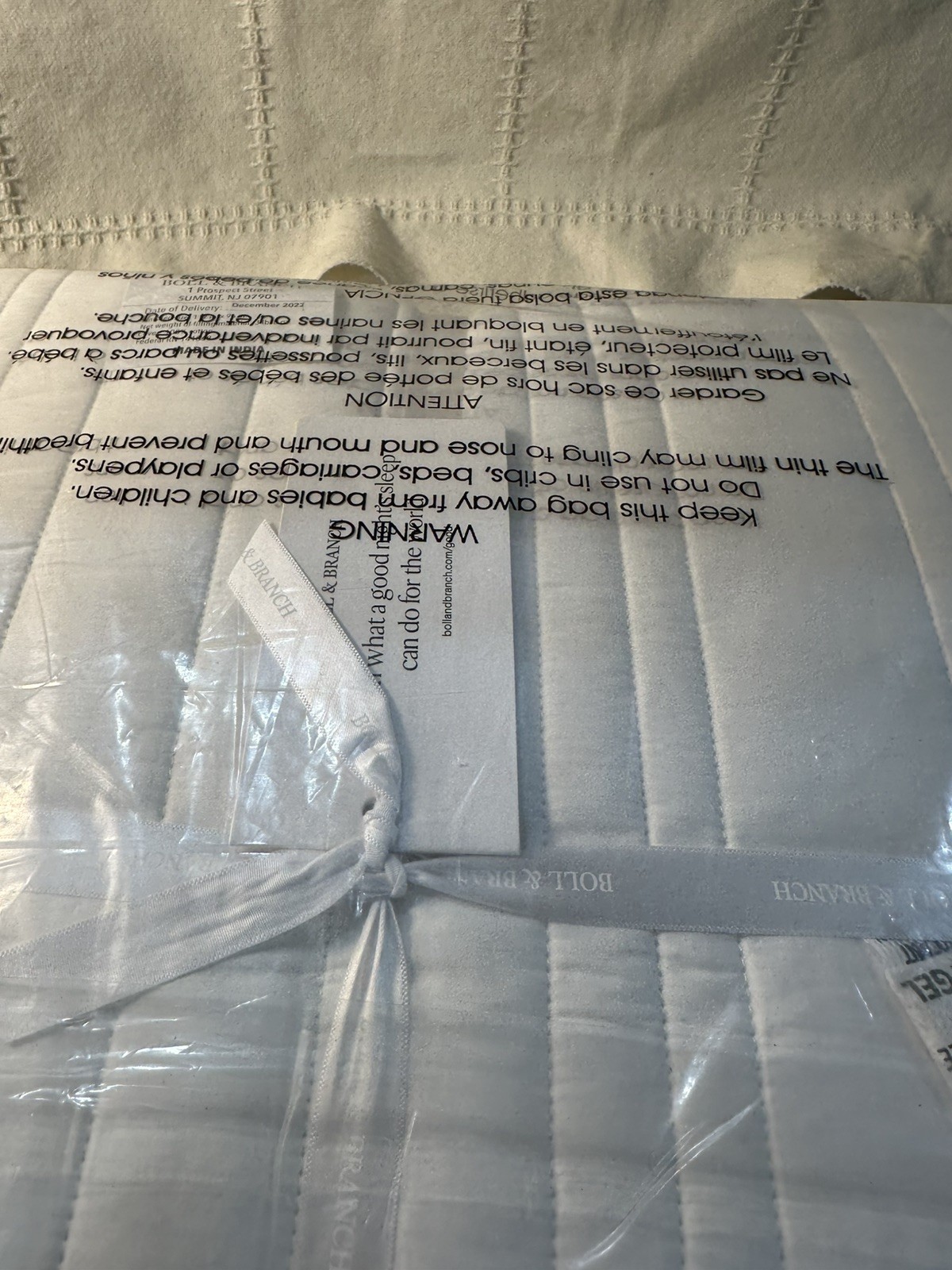 NEW Boll & Branch Signature Stripe Quilt and Shams Set White King/Cal King