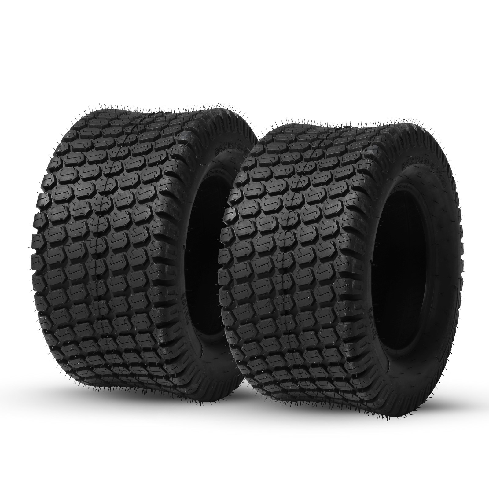 2 24x12.00-12 Lawn Mower Tractor Turf Tires 4 Ply 24x12-12 Tubeless 1710Lbs