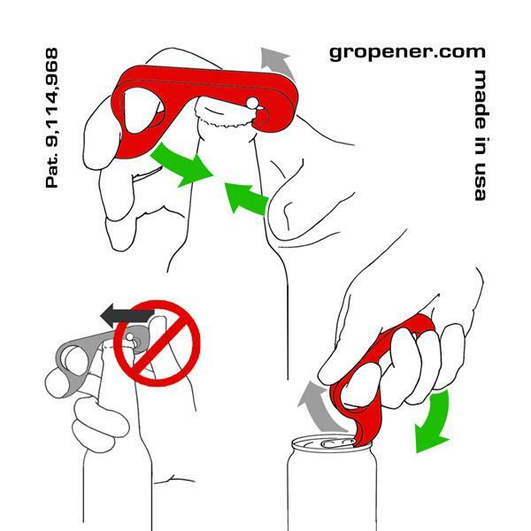 GrabOpener Grab Opener One Handed Aluminum Magnetic BOTTLE CAN OPENER ~ USA MADE