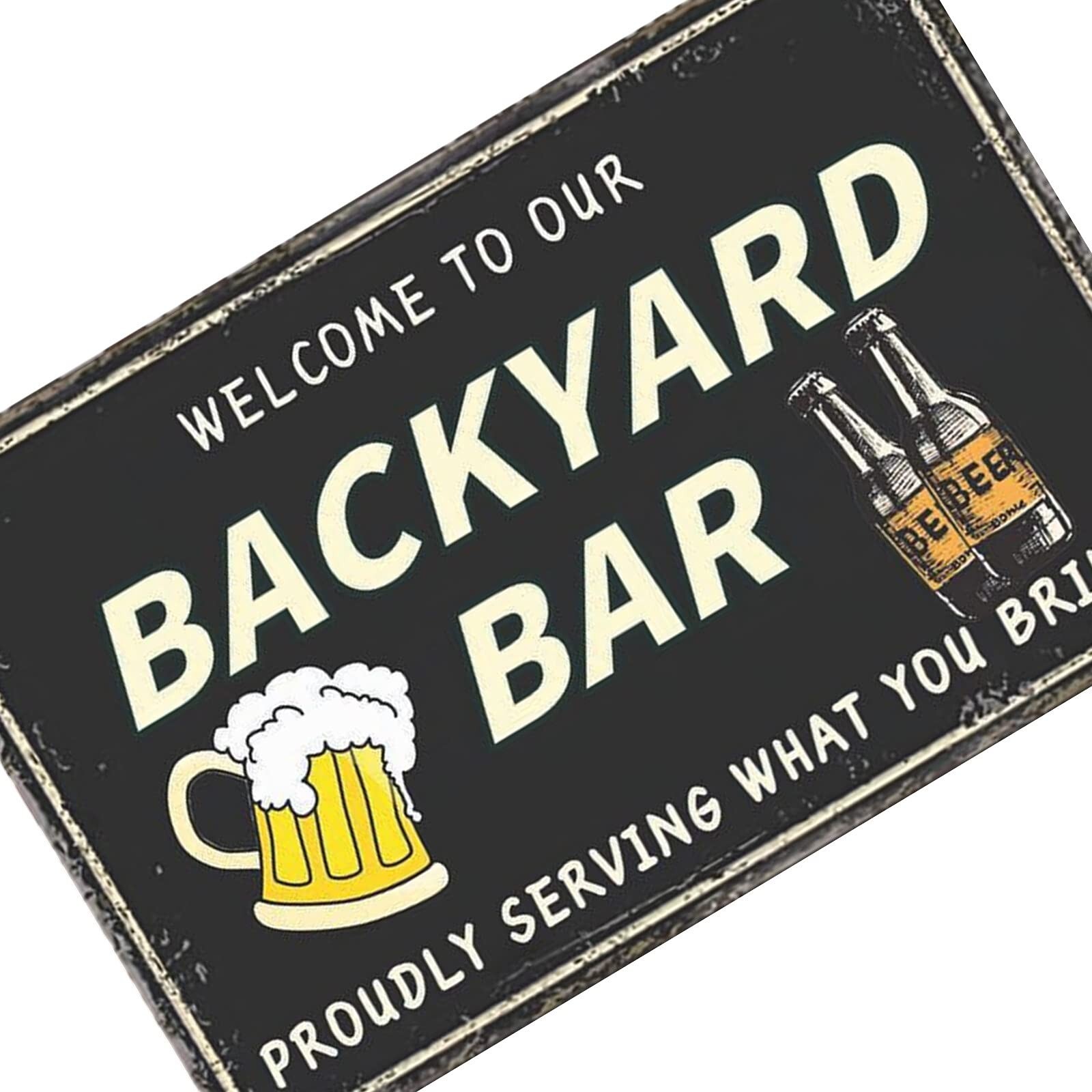Funny Backyard Signs Outside Bar Decor Outdoor Pool Decor Outdoor Bar Signs B...