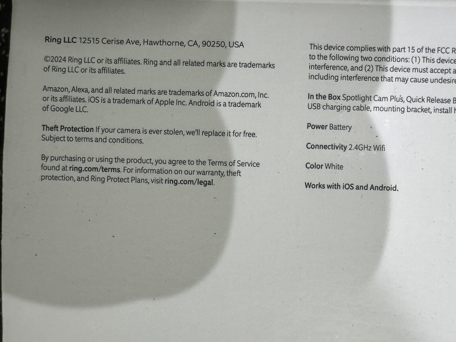 Ring Spotlight Cam Plus Camera Indoor/Outdoor Wireless Pack of 2 Battery New!!!!