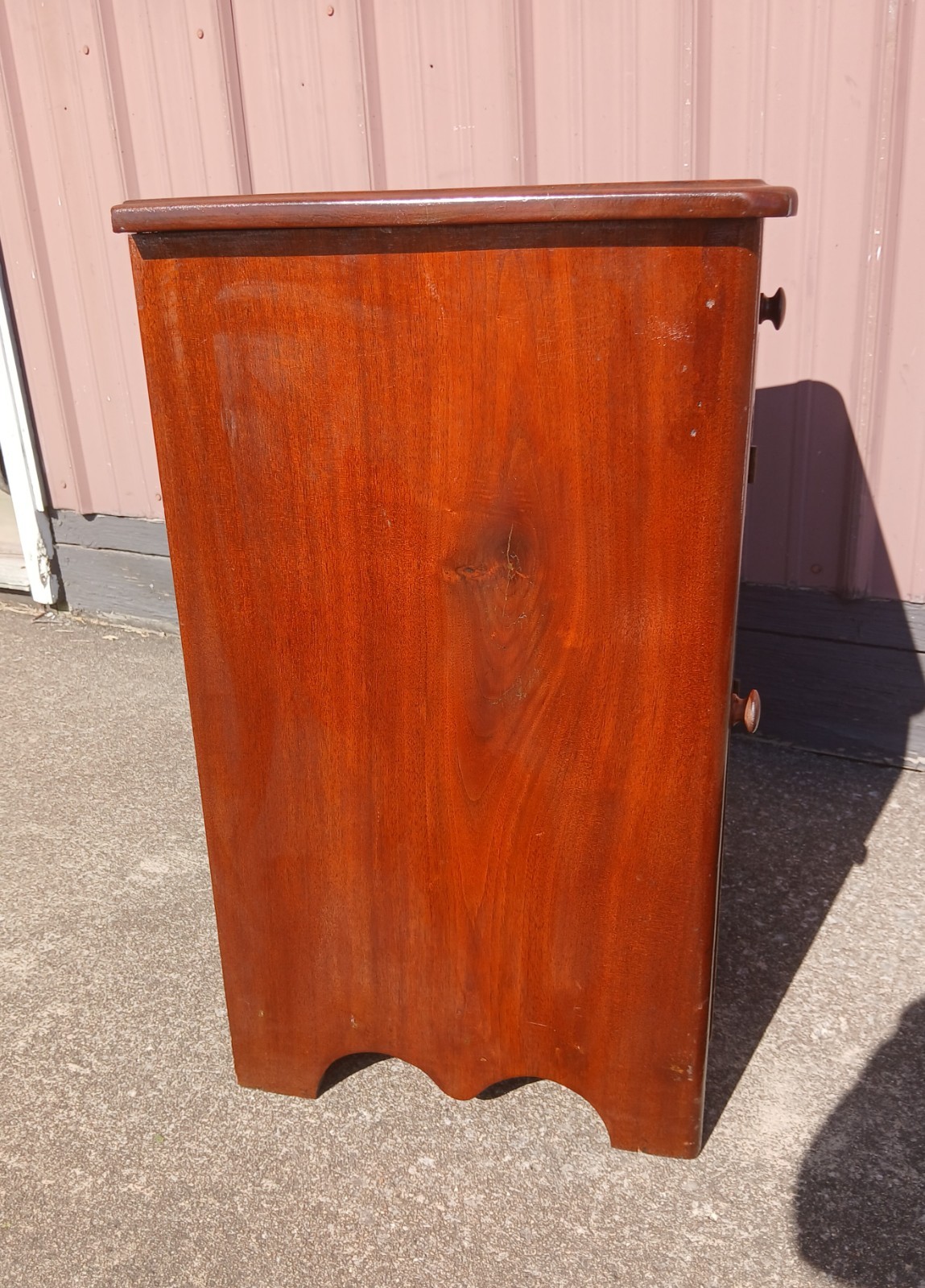 Antique Walnut One Door Wash Stand Commode with Drawer 1870s