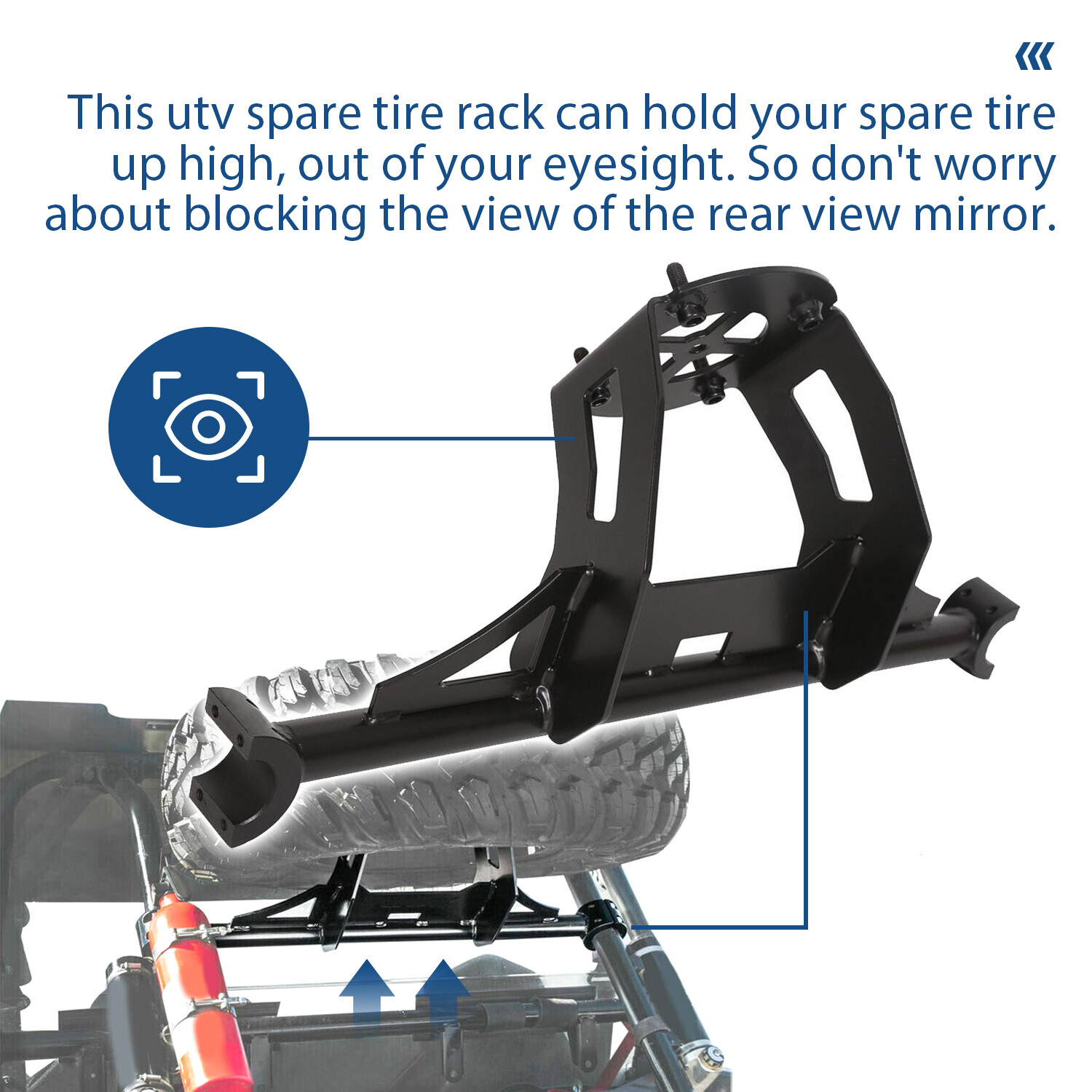 UTV Spare Tire Carrier Mount Rack For 14-23 POLARIS RZR XP 1000 TURBO XP 4