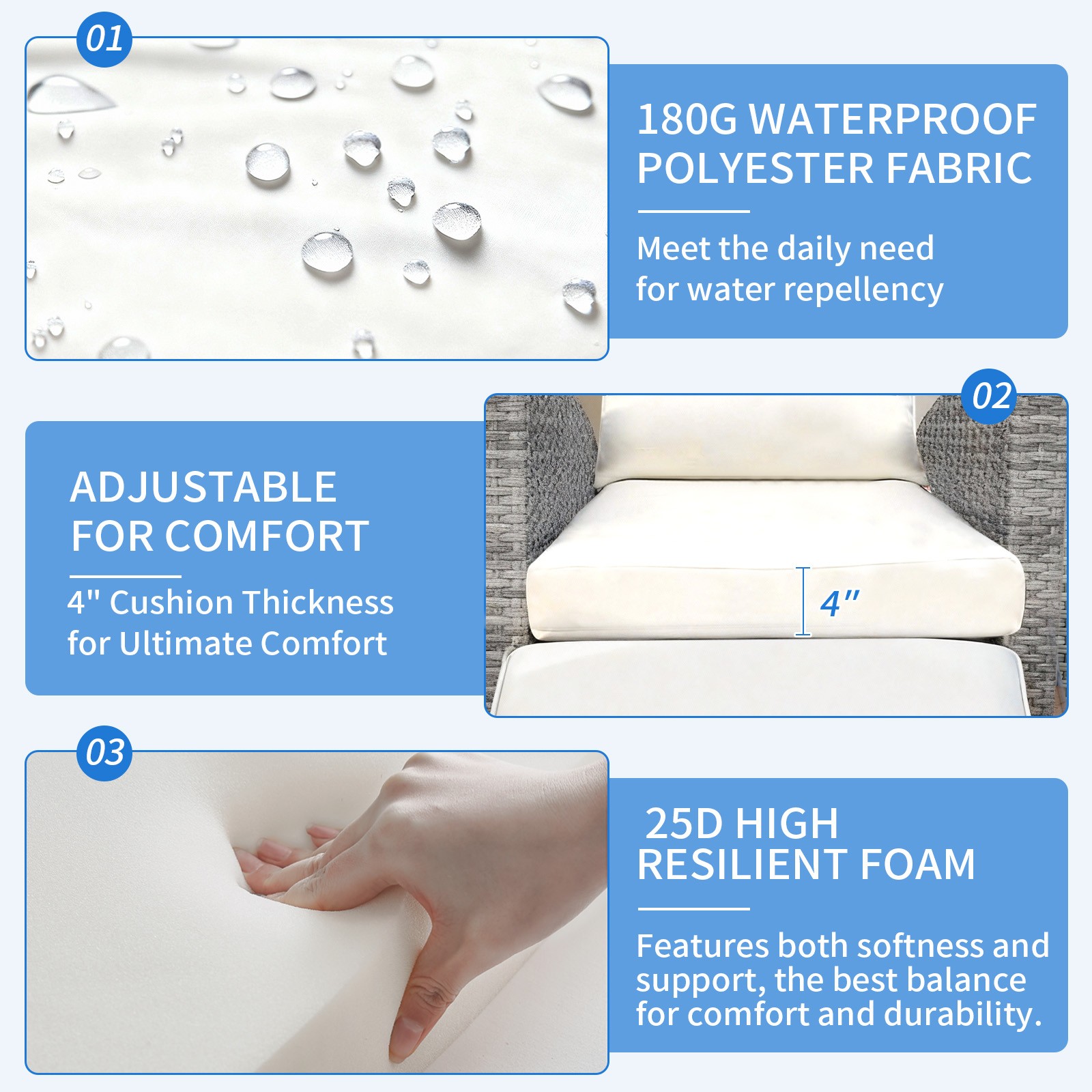 Outdoor Recliner, Patio Recliner Chair with Flip-up Table, Adjustable Backrest