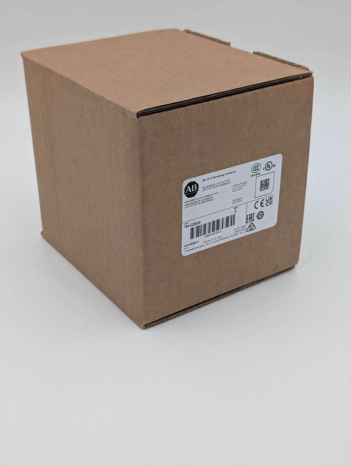 Allen Bradley 104-C23D22 Reversing Contactor 23A 110V 50 Hz / 120V 60 Hz. NEW