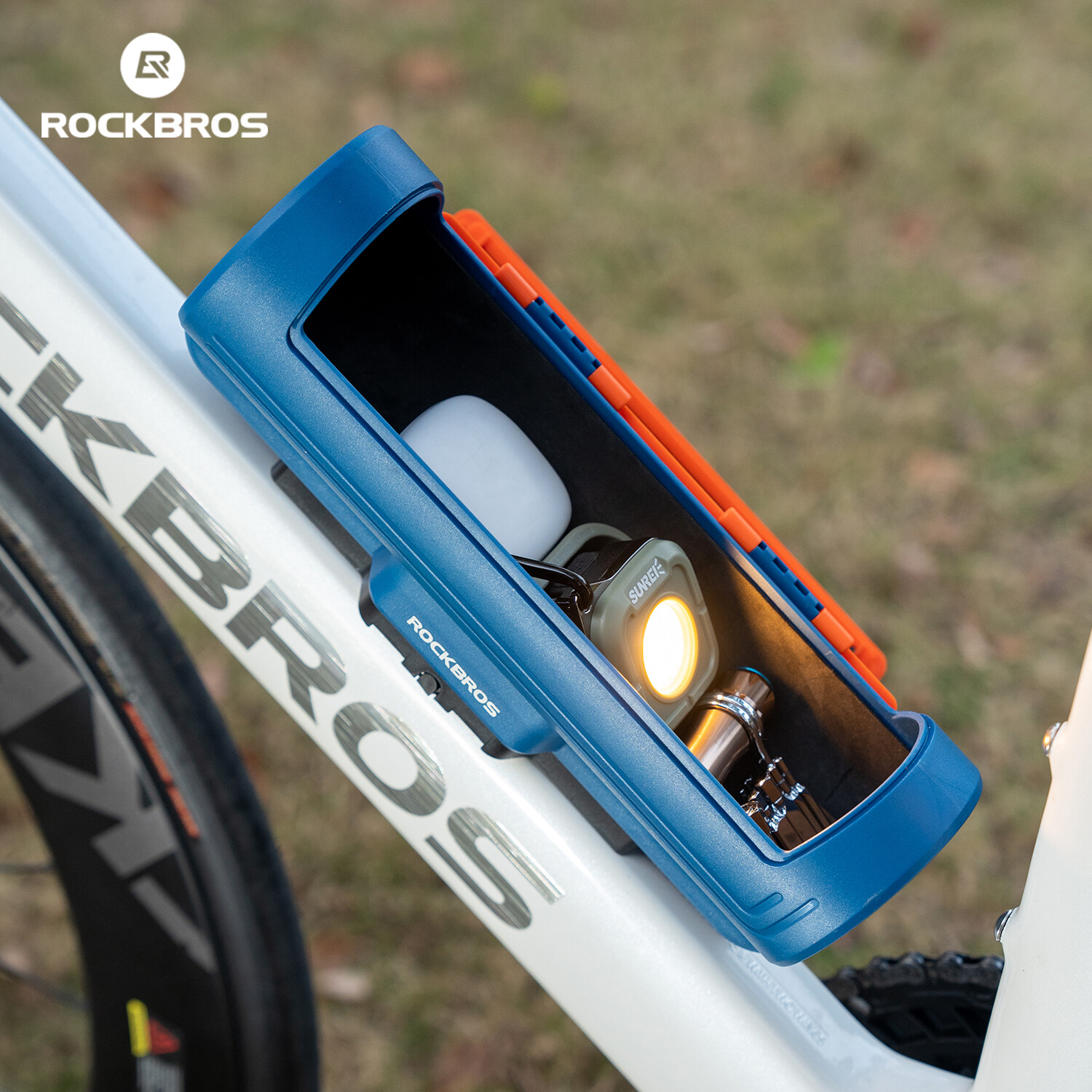 ROCKBROS Bike Password Anti-Theft Lock Box Hard Shell Key Frame Storage Bag 0.7L