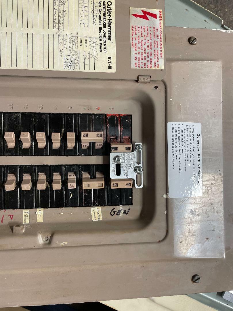 Generator Interlock Kit , Eaton / Cutler Hammer 100 amp panel WR-90