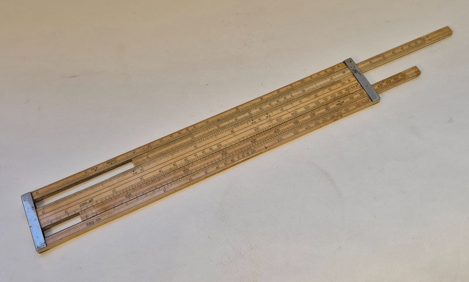 A large excise slide rule by Loftus London c.1860-1870 32cm/12,5 inches lenght
