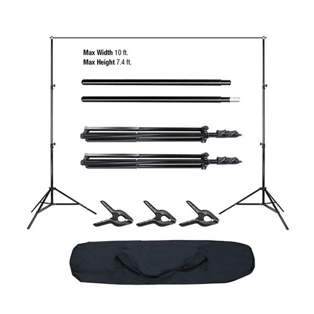 10Ft Heavy Duty Adjustable Photography Background Support Stand Kit With Case