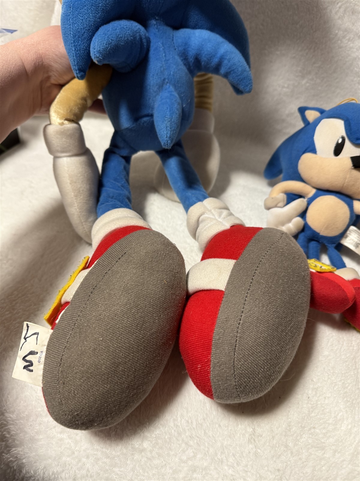 LOT OF 2 SONIC THE HEDGEHOG PLUSH STUFFED TOYS "COULD USE CLEANING"