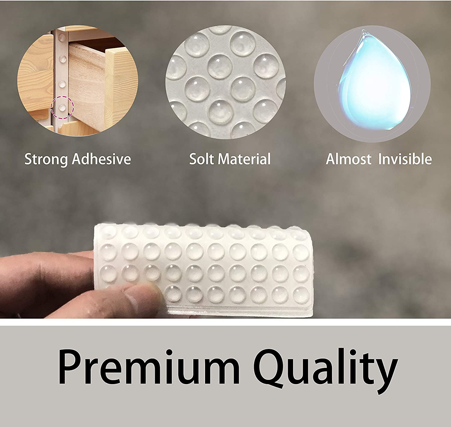 Cabinet Bumpers Tiny Drawer Bumpers Pads Self Adhesive Clear Rubber Dot 200 PCS