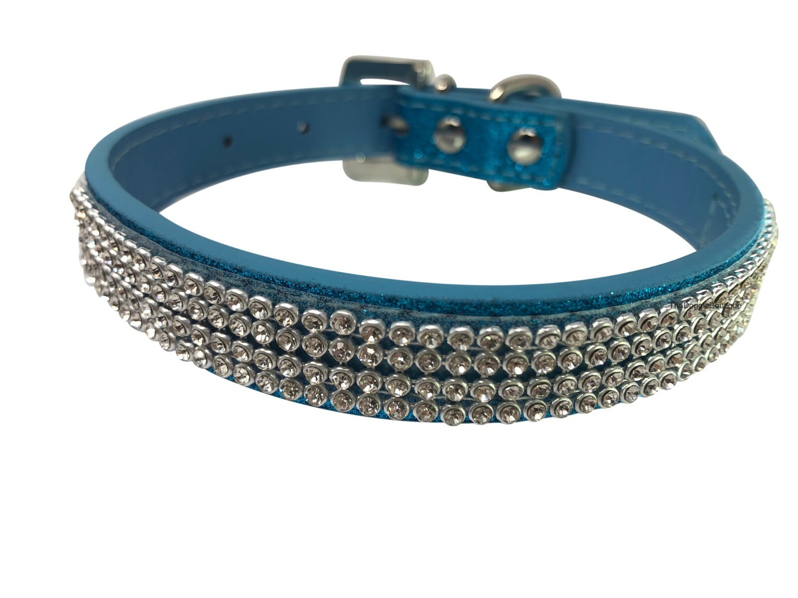 Dog Collar Rhinestone Glitter Bling Adjustable Sparkle Faux Leather XS S M L
