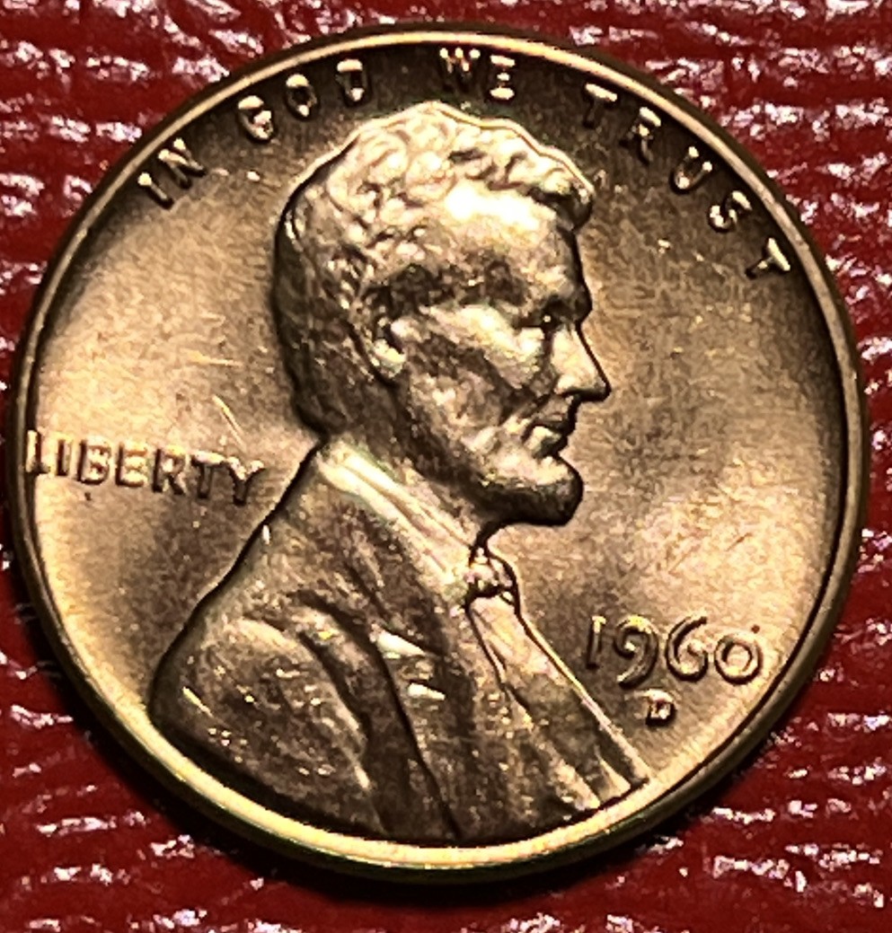 1960-D Lincoln Memorial Cent BU Red Upgrade Coin from OBW Roll Penny Collection