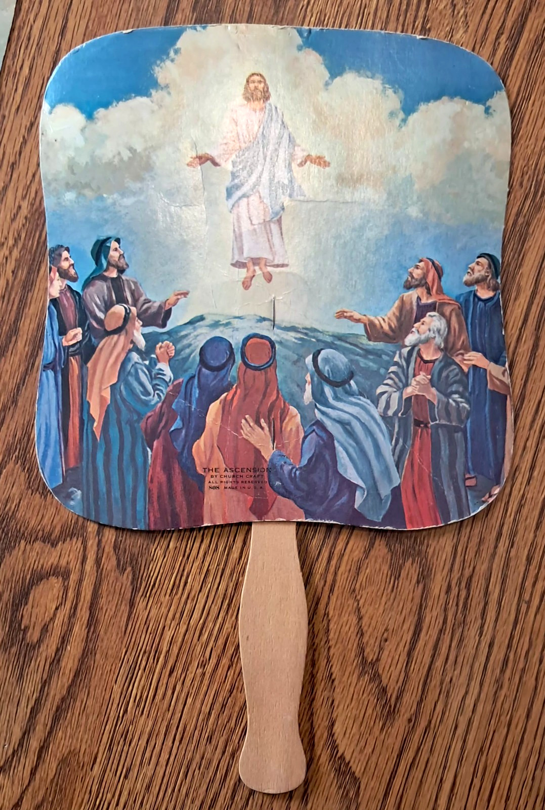 8 VINTAGE FUNERAL FANS PAPER ADVERTISING FANS (3) TRI-FOLD CHRISTIAN RELIGION