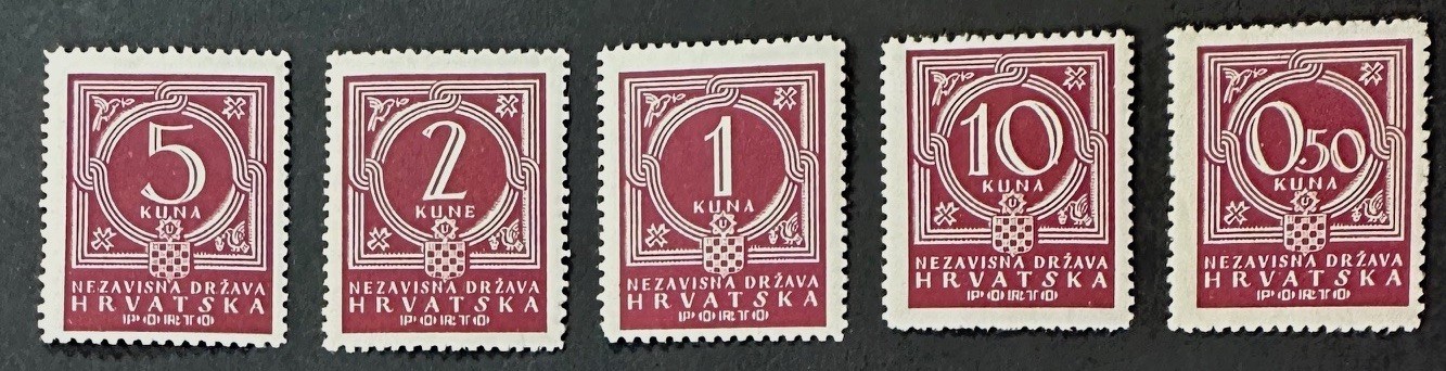 CROATIA  J6 - J10  Beautiful mint NEVER Hinged   Set