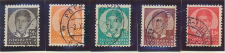 Yugoslavia Stamps Scott #116 To 120, Used