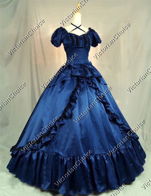 Victorian Belle Scarlett O'Hara Dress Fairytale Bridesmaid Gown Historical 206