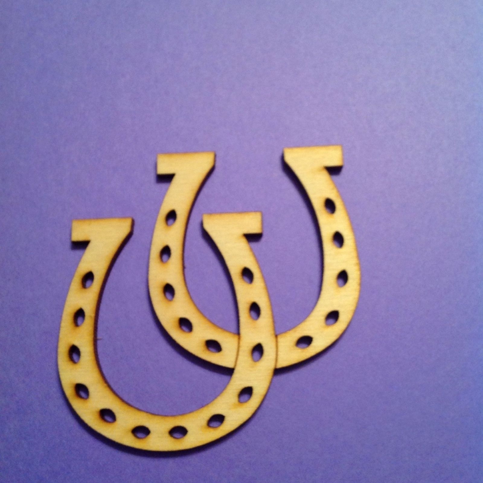 WOODEN LASER CUT SHAPES - DOUBLE HORSESHOES - Multiple Sizes - Made in U.S.A.