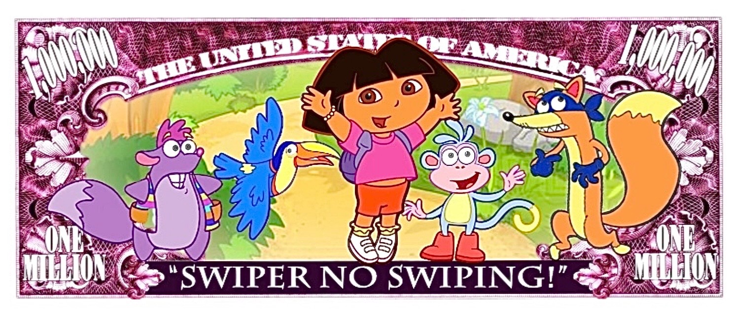 25 Pack Dora The Explorer Cartoon Collectible Million Dollar Bill Novelty Money