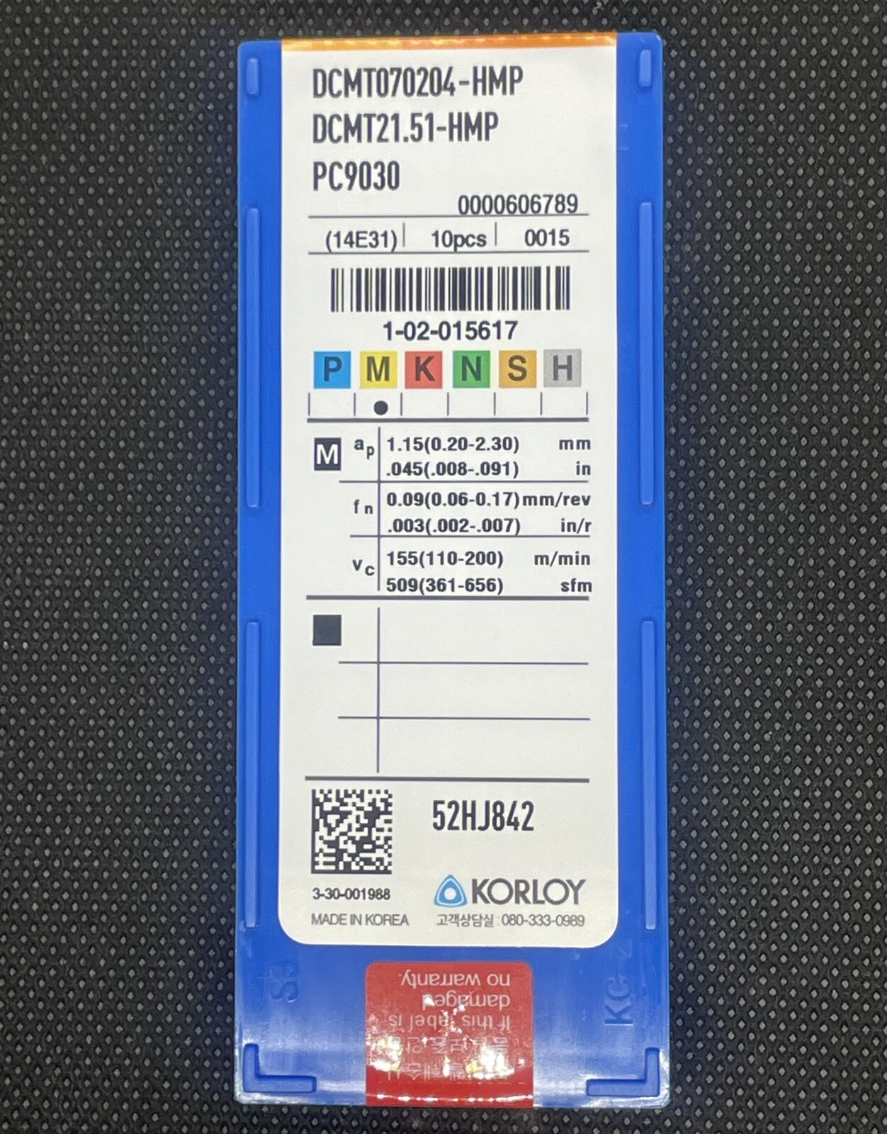 KORLOY DCMT 21.51 HMP PC9030 DCMT070204 Carbide Inserts 10pcs  Free Ship!