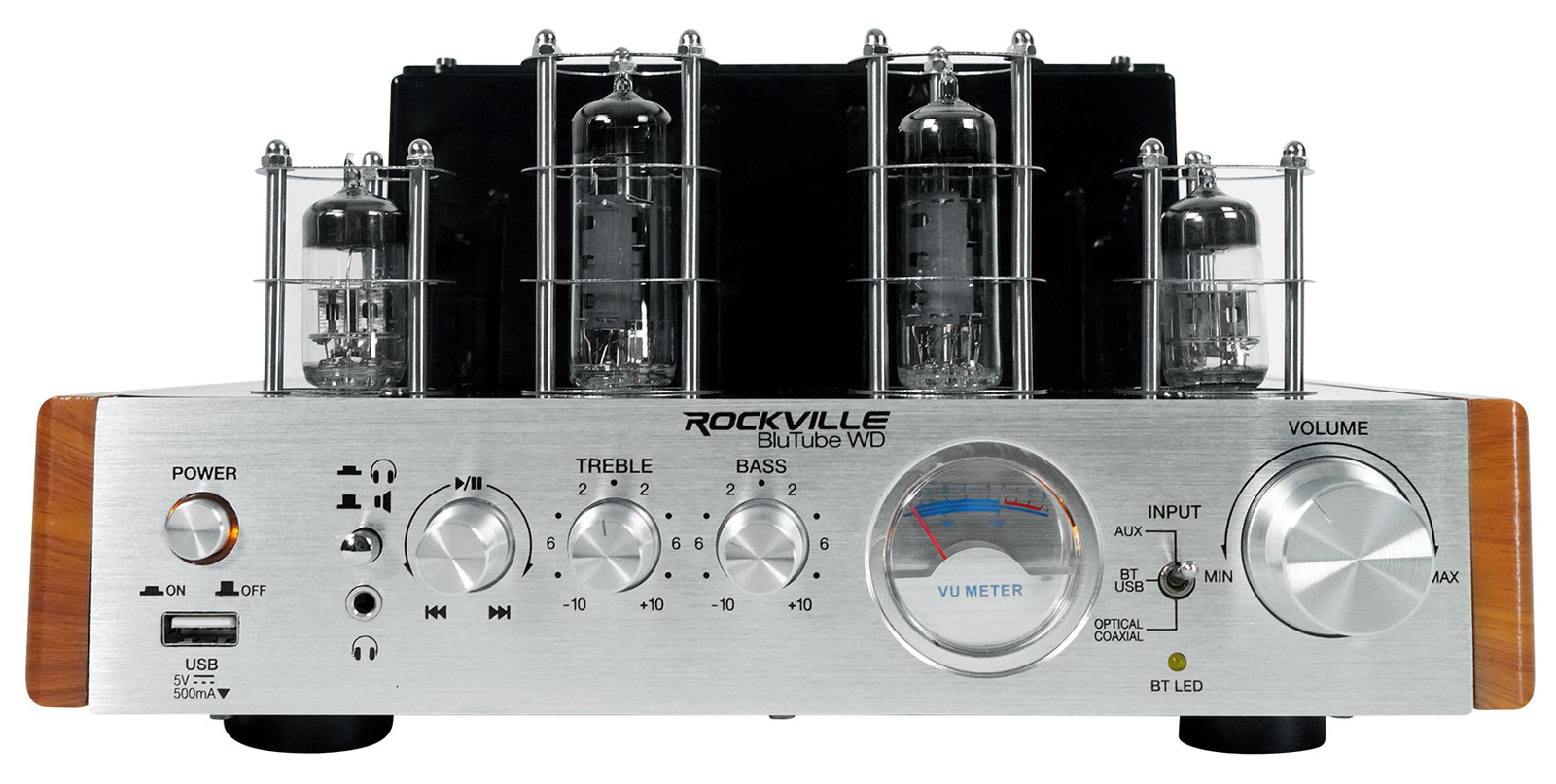 Rockville Blutube WD 70w Bluetooth Tube Amplifier/Home Stereo Receiver 2-Tone