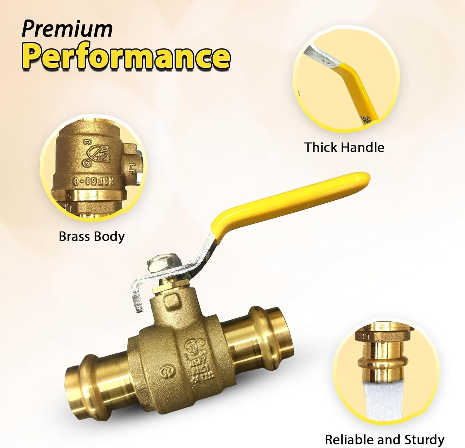 3/4" Propress Brass Ball Valve with EPDM O-Ring Pack of 10