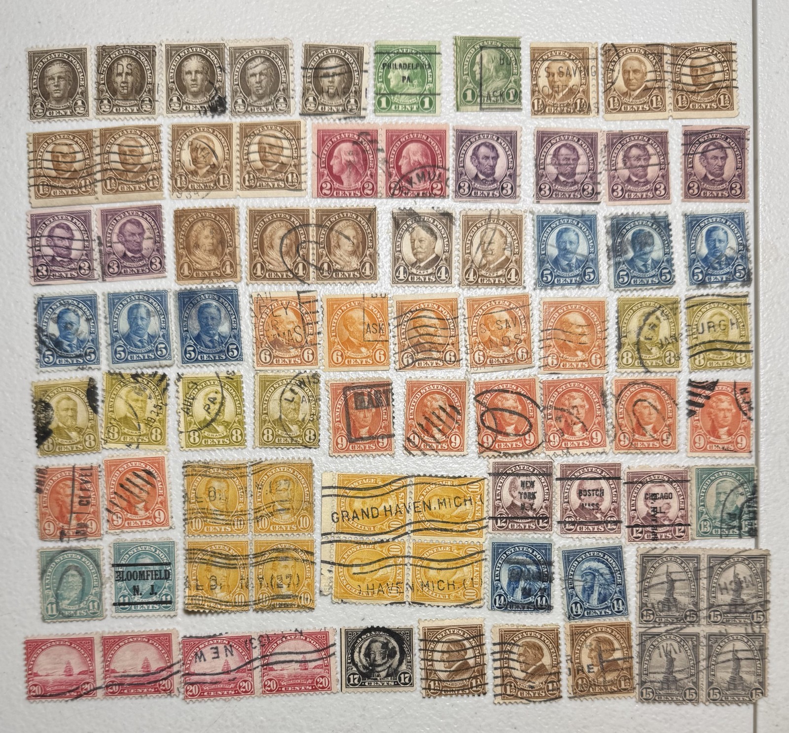 US Stamps, Lot of 80, used, 1920's issue