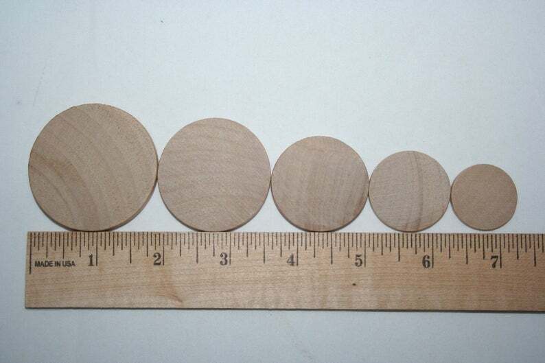 1-Wooden Circles Various Sizes Wood Circle Cutouts Wooden Circles Wood Disc Coin