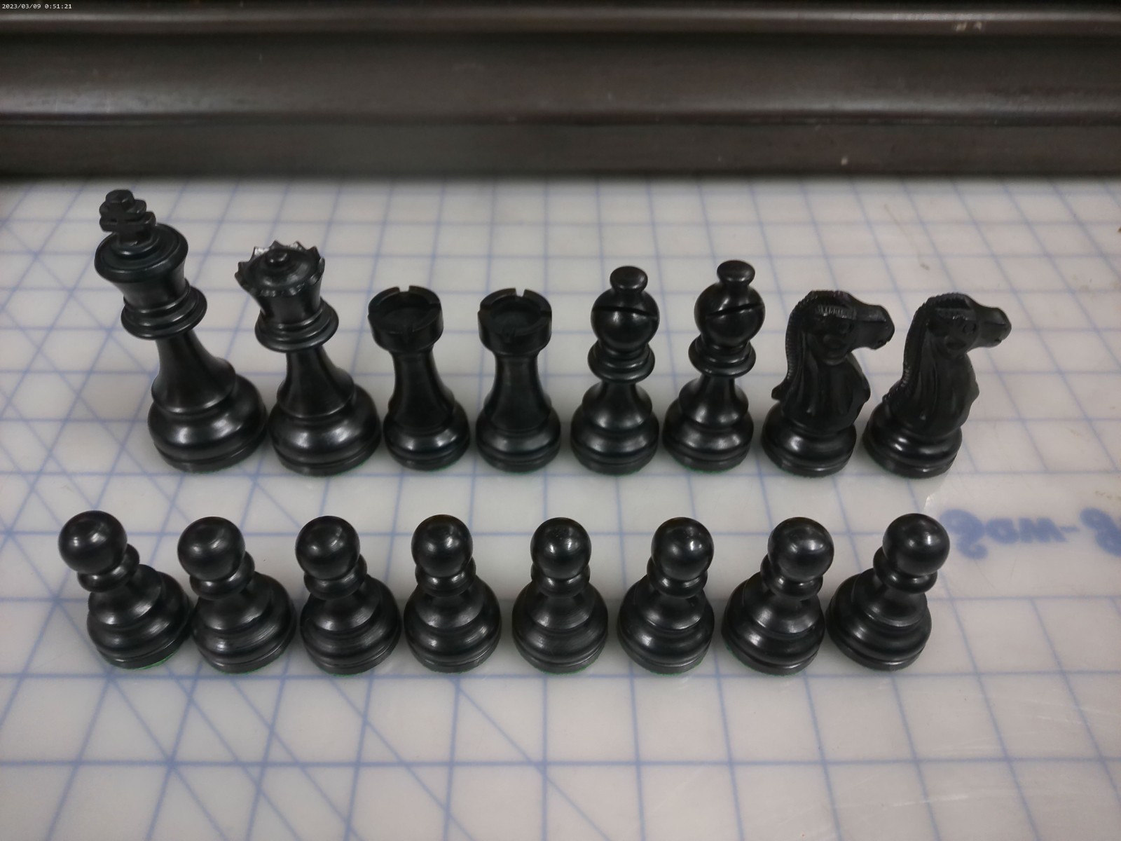 16 Black Wooden Chess Pieces Set | King 4 Inches