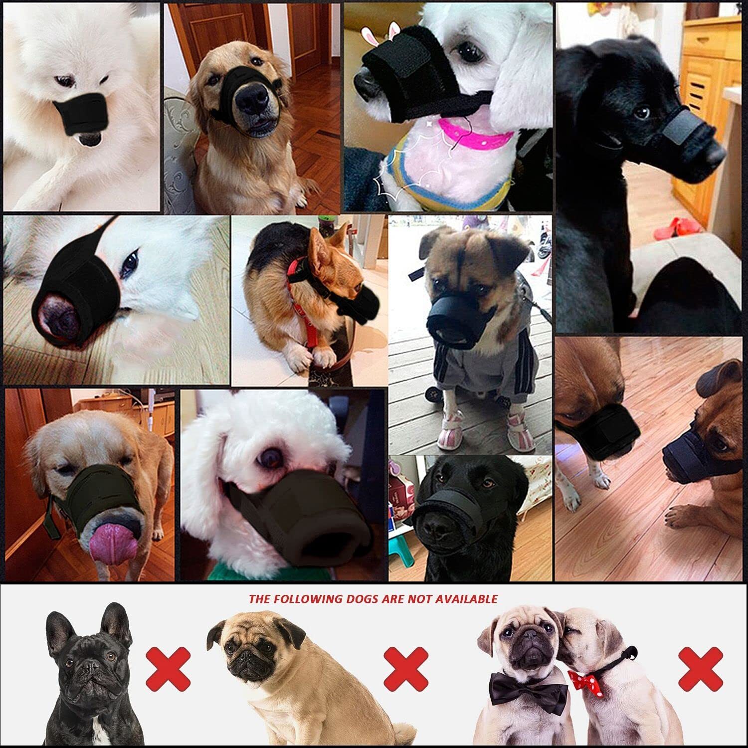 Adjustable Pet Dog Muzzle Mouth Cover Mesh Mask NoBarking Anti Bite Chewing