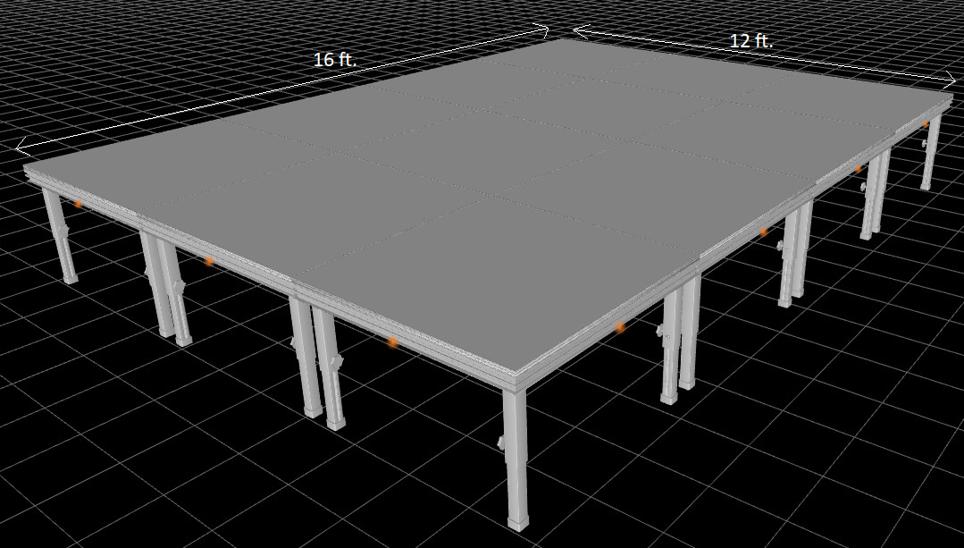 Cedarslink Professional Portable 12 X 16FT Riser Stage Kit System 23"-38" Height