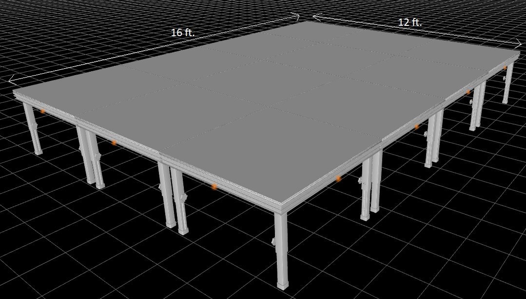 Cedarslink Professional Portable 12 X 16FT Riser Stage Kit System 23"-38" Height