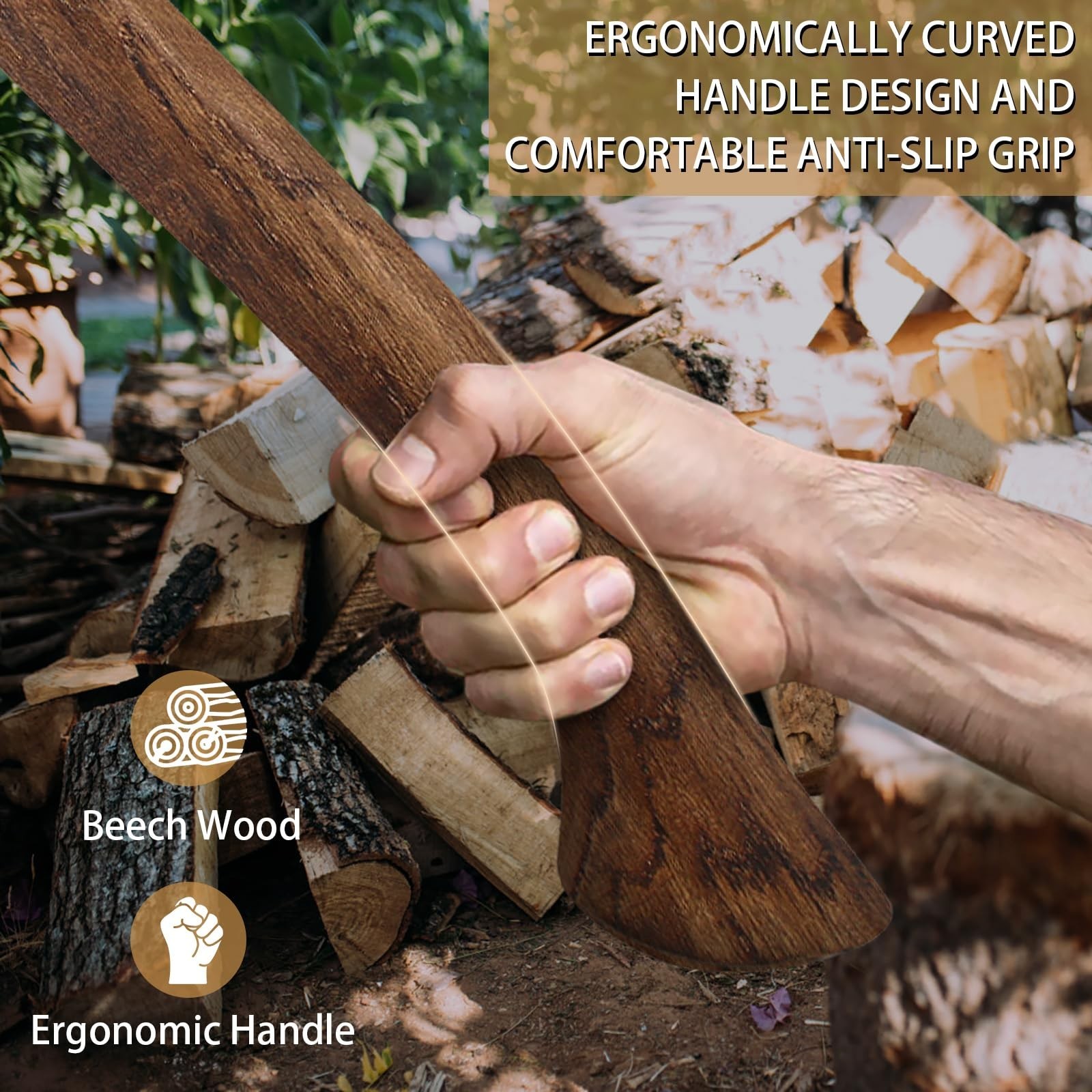 20.5" Viking Axe, Hand-Forged High Carbon Steel Tomahawk Axe, Viking Bearded ...