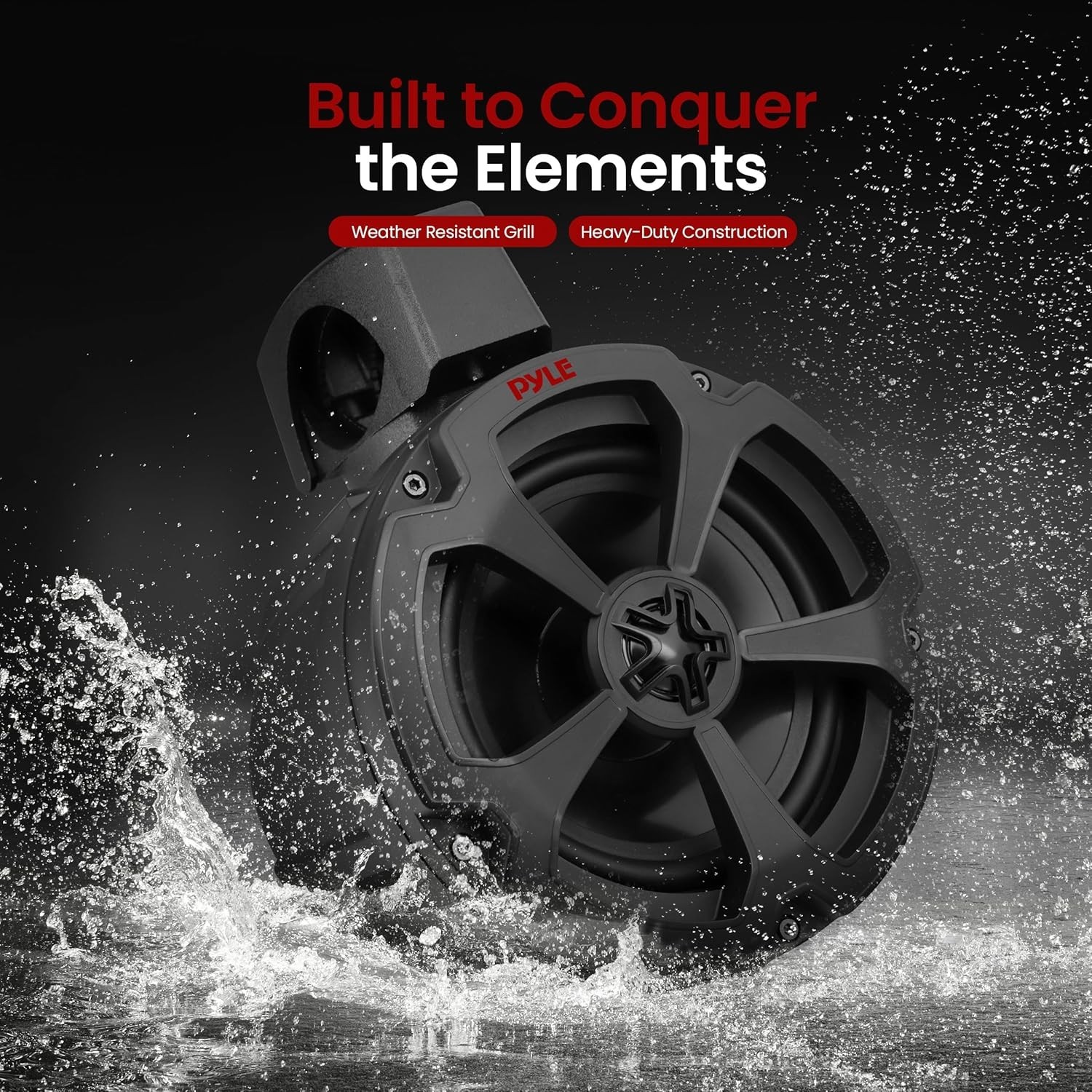 Pyle 6.5'' Water-Resistant Marine Off-Road Speakers - 1200 Watt Amplifier