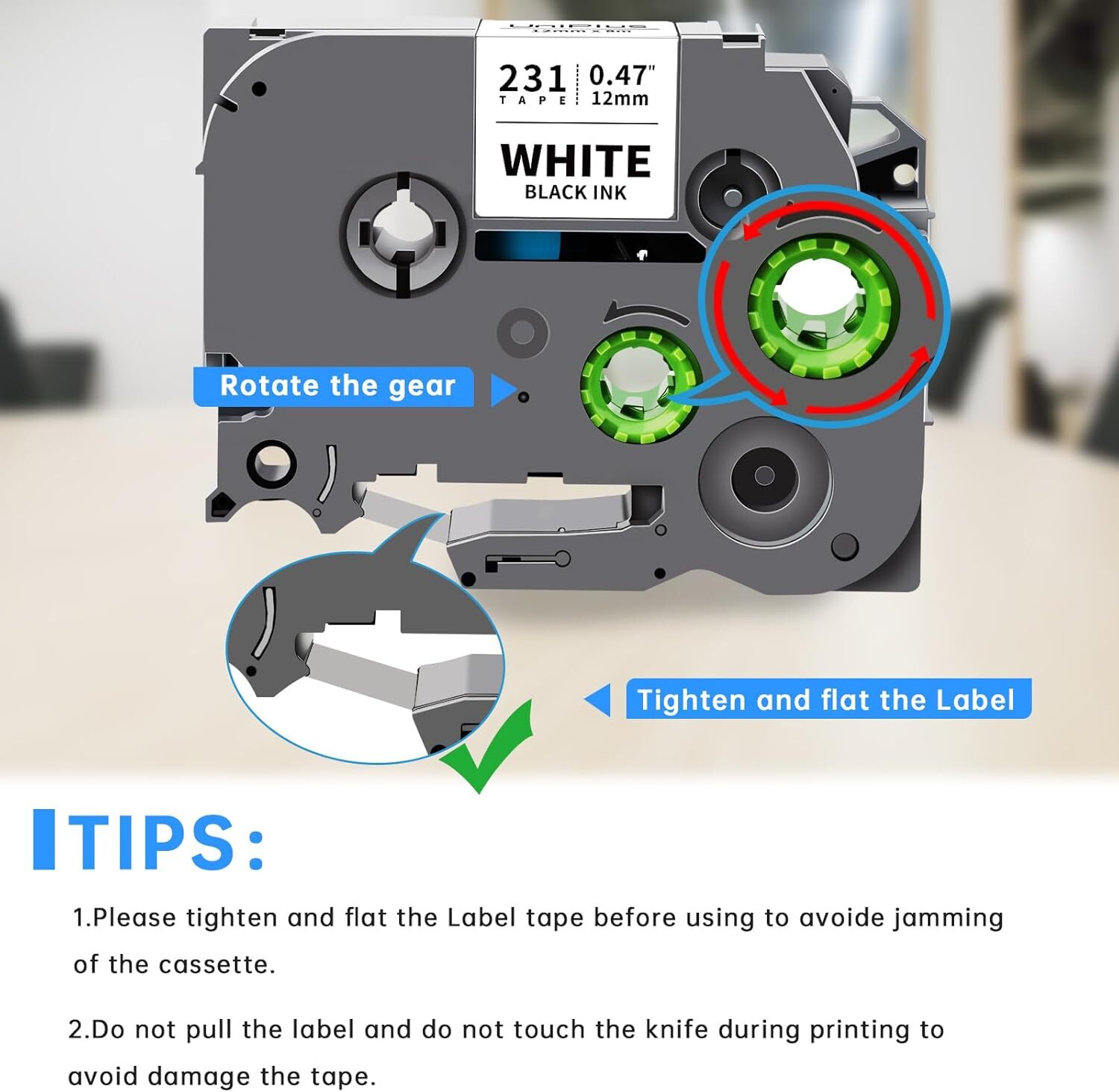 6PK Label Maker Tape 12mm Laminated for Brother P-Touch TZ-231 TZe-231 PT-D210