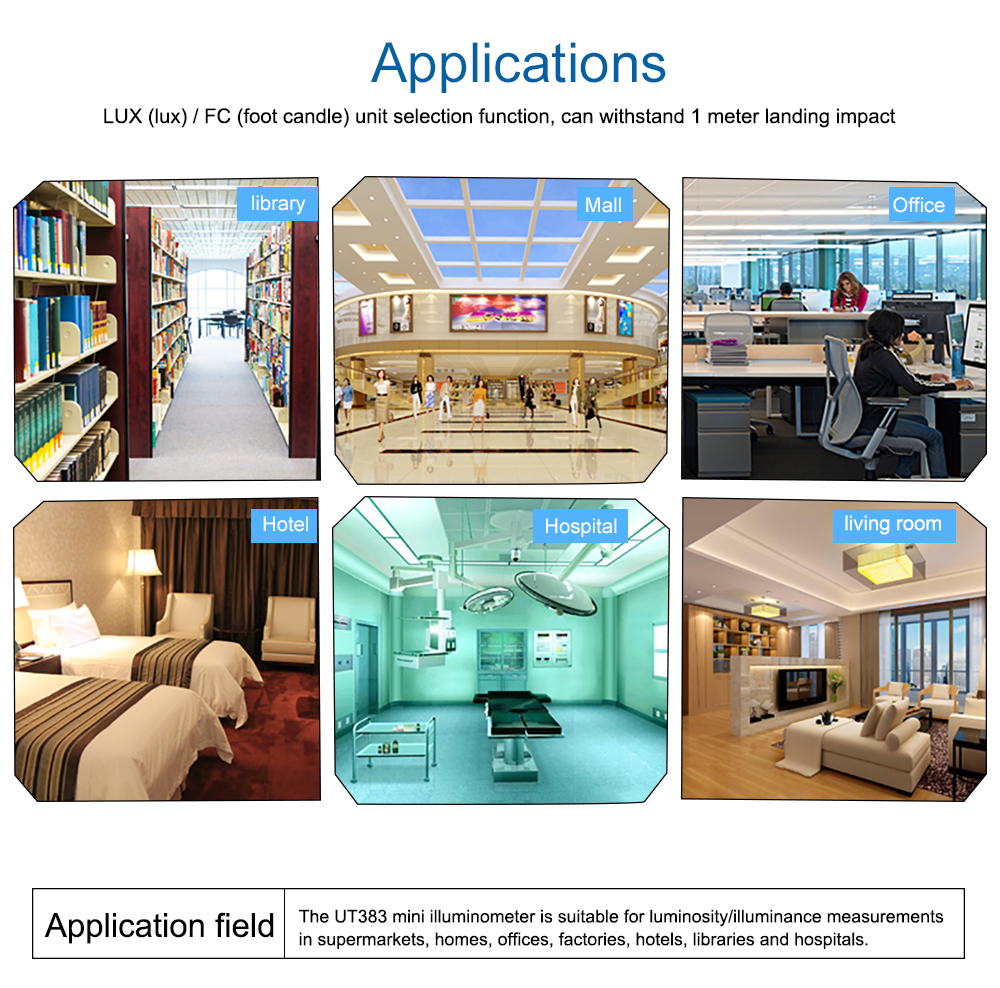 UNI-T Digital illuminance Light Meter Lux meter Photometer 0~199,900Lux Fc Test