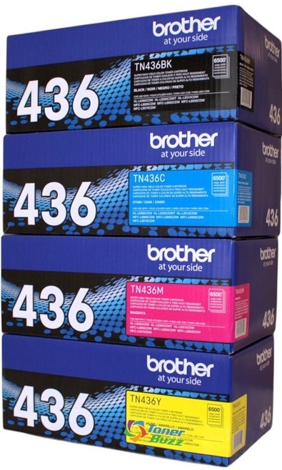 Brother TN 436 Toner Cartridge Set (OEM) | 4 Pack | Super High-Yield