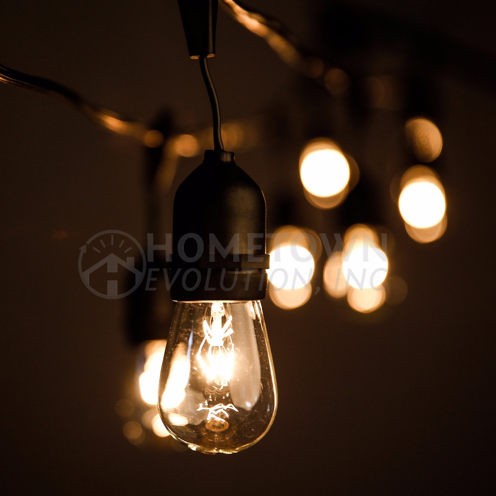 E26 Commercial Outdoor Bistro Patio String Lights with Suspender S14 Light Bulbs