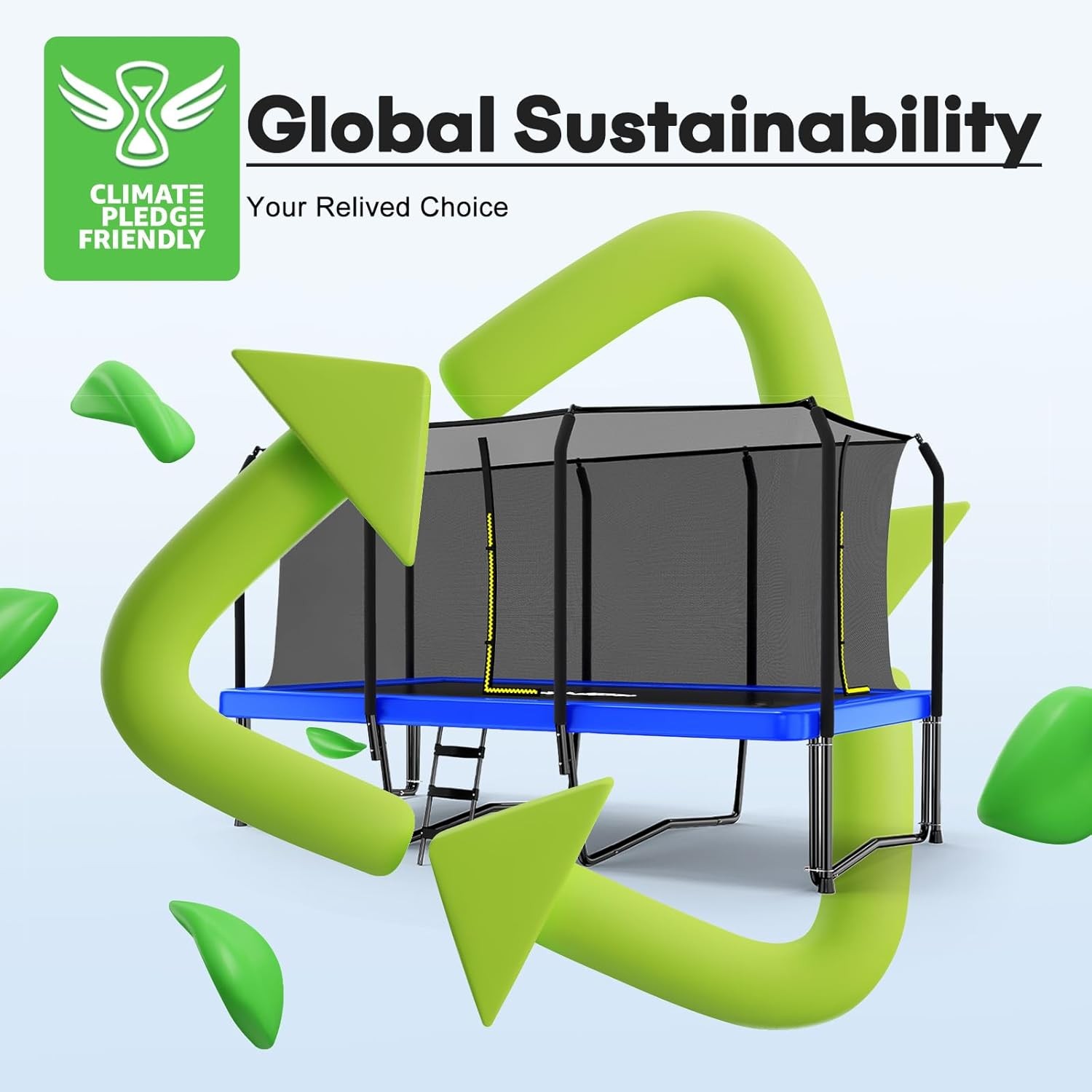 Zupapa 1800LBS Weight Capacity Rectangle Trampoline 10x17FT 9X15FT 8X14FT