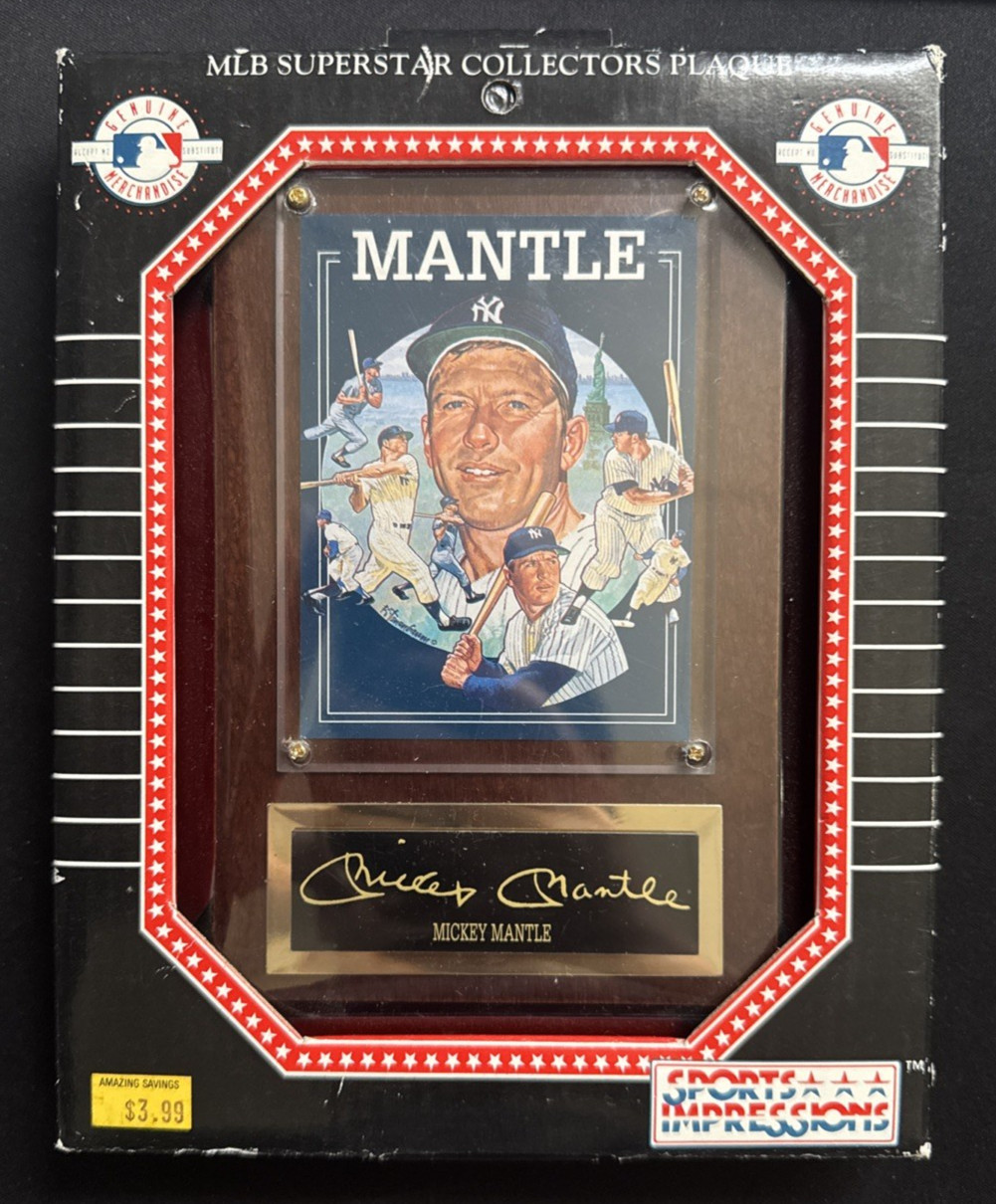 Vintage Sports Impressions MLB Superstar Collectors Plaque Mickey Mantle