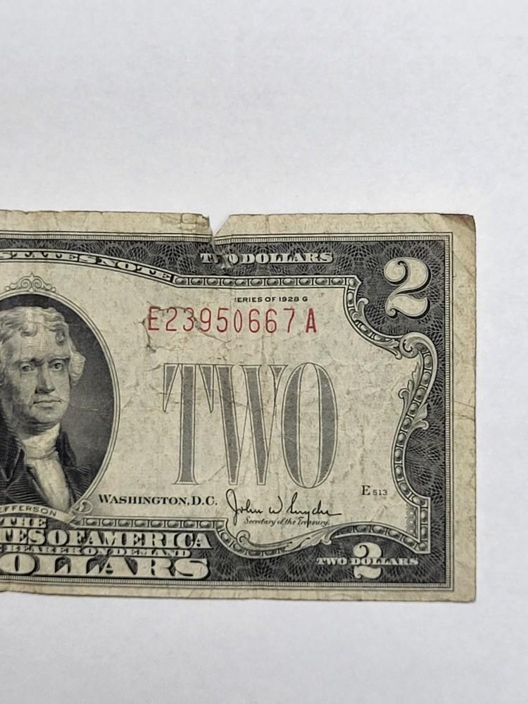 1928 G RED Seal $2 United States Note CHEAP !!!