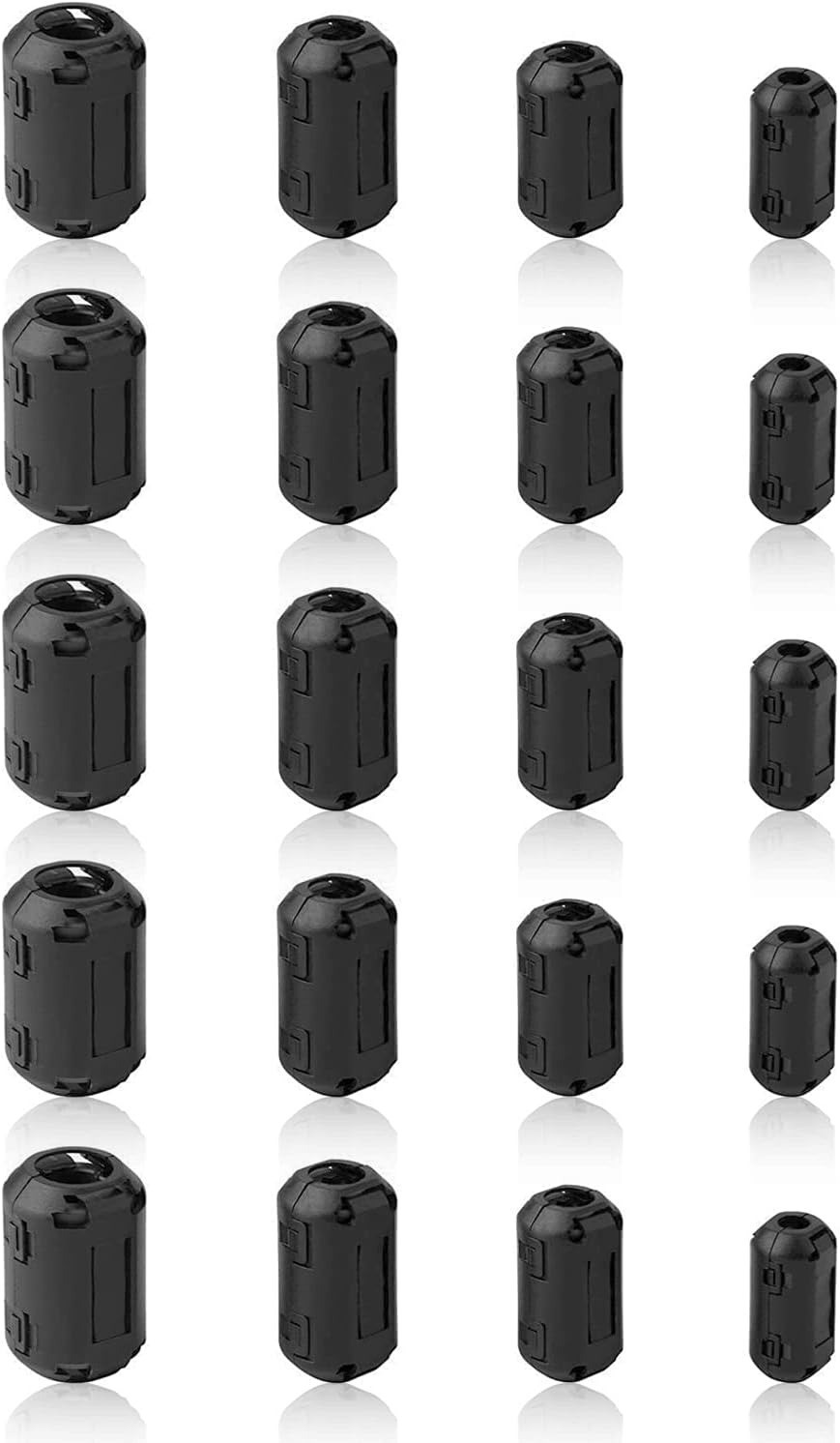 20 Pcs Snap on Ferrite Core Cord Ring RFI EMI Noise Filter Suppressor Cable Clip