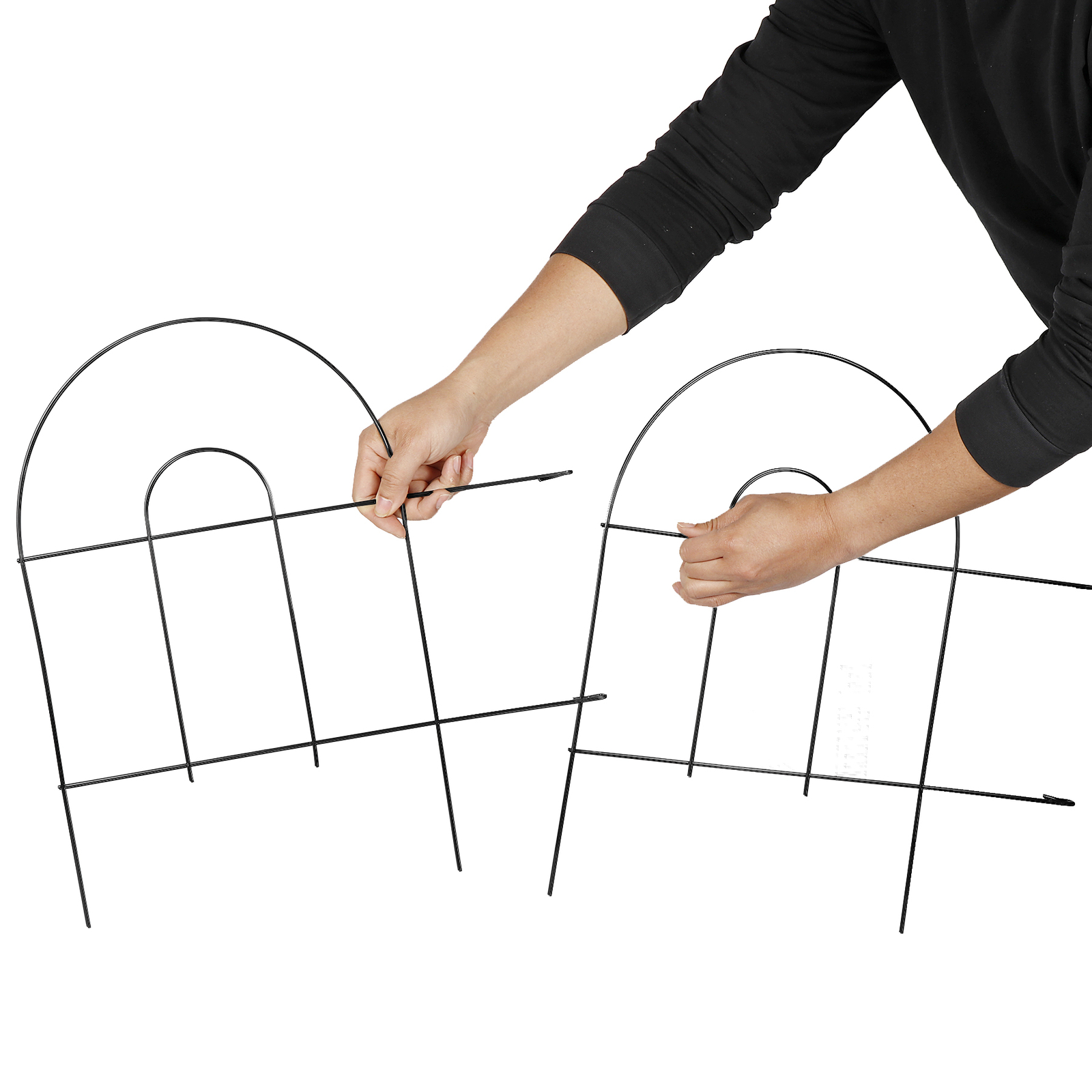 50' X 18" Garden Border Fence 35 PCS Folding Fence Pannel Animal Barrier Metal