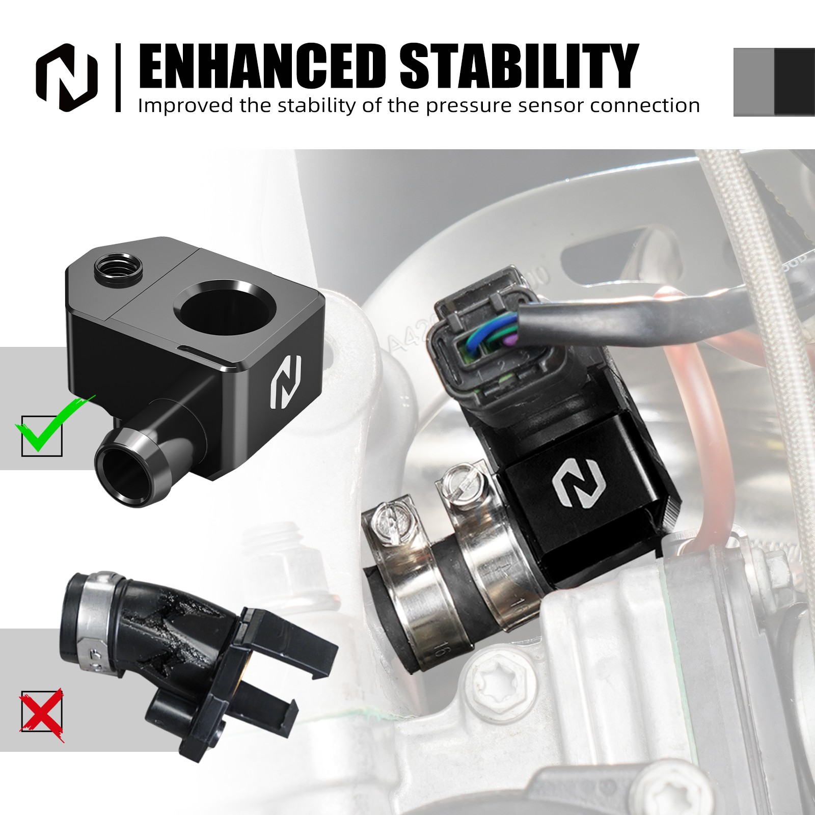 NICECNC TBI Crankcase Pressure Sensor Bracket For KTM 250 300 EXC/XCW 2024-2026