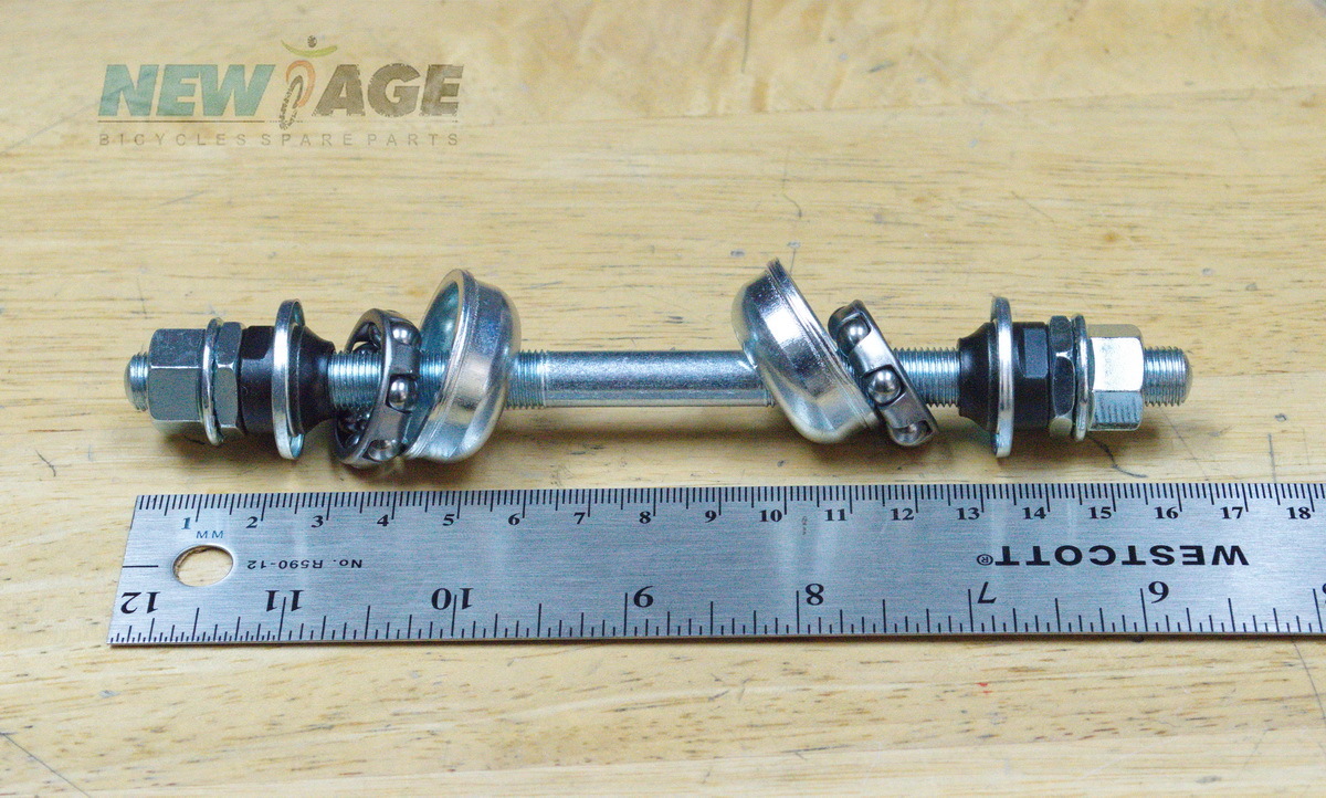 New Rear Hub Axle Spindle 3/8”x165mm with Bearings & Cups BMX Bicycle Bike