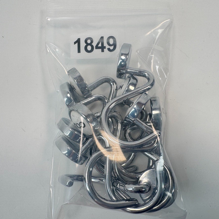 Silver Metallic Decorative Shower Curtain Hooks 12 PCS HOT/COLD Faucet