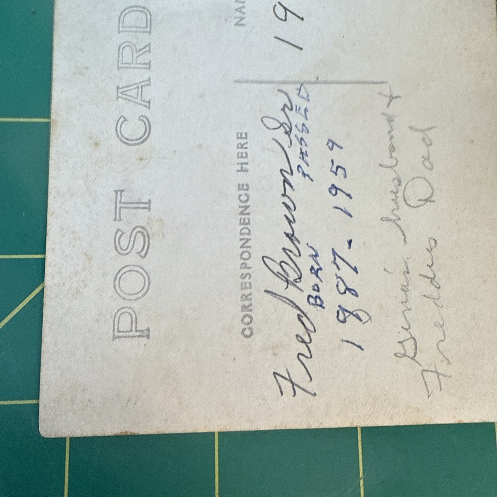 WW1 Photo Postcard Named RPPC